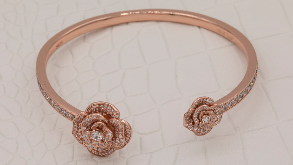 asymmetric accent rose bangle {floral collection}